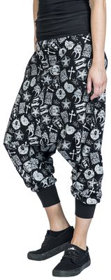 Harem Trousers with Occult Print