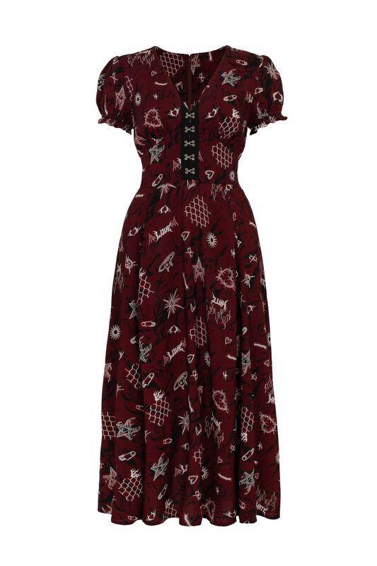 hell bunny burgundy dress Hell Bunny