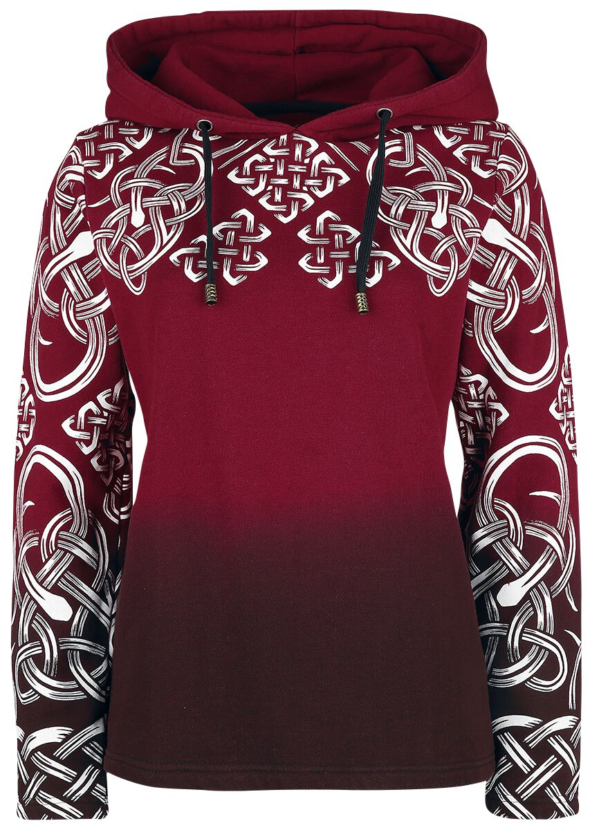 Red hoodie with Celtic print | Black Premium by EMP Hooded sweater | EMP