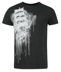 T-Shirt with Ghost Ship Print, Black Premium by EMP, T-Shirt