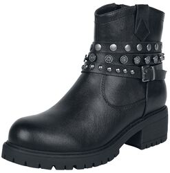 Biker Boots With Studs And Buckles, Black Premium by EMP, Biker Boot
