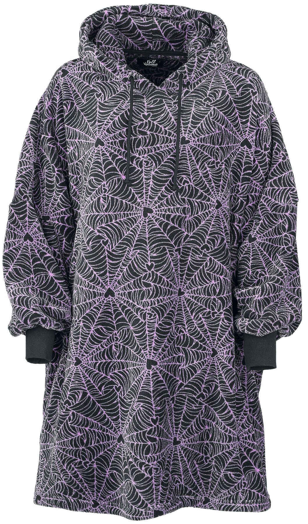 Fleecy hoodie with spider-web print | Full Volume by EMP Hooded sweater |  EMP