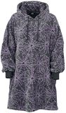 Fleecy hoodie with spider-web print, Full Volume by EMP, Hooded sweater