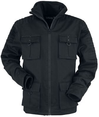 Winter jacket with flap pockets decorative seams | Gothicana by EMP ...