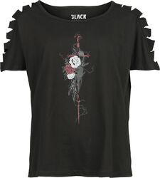 T-Shirt with Cut Outs, Black Premium by EMP, T-Shirt