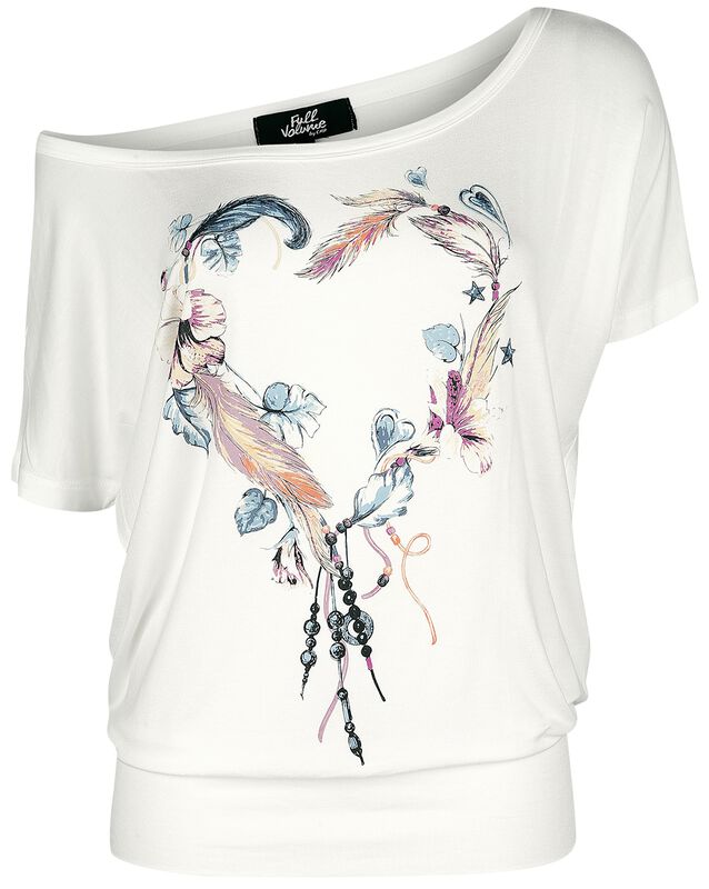 White T-shirt with Crew Neck and Print
