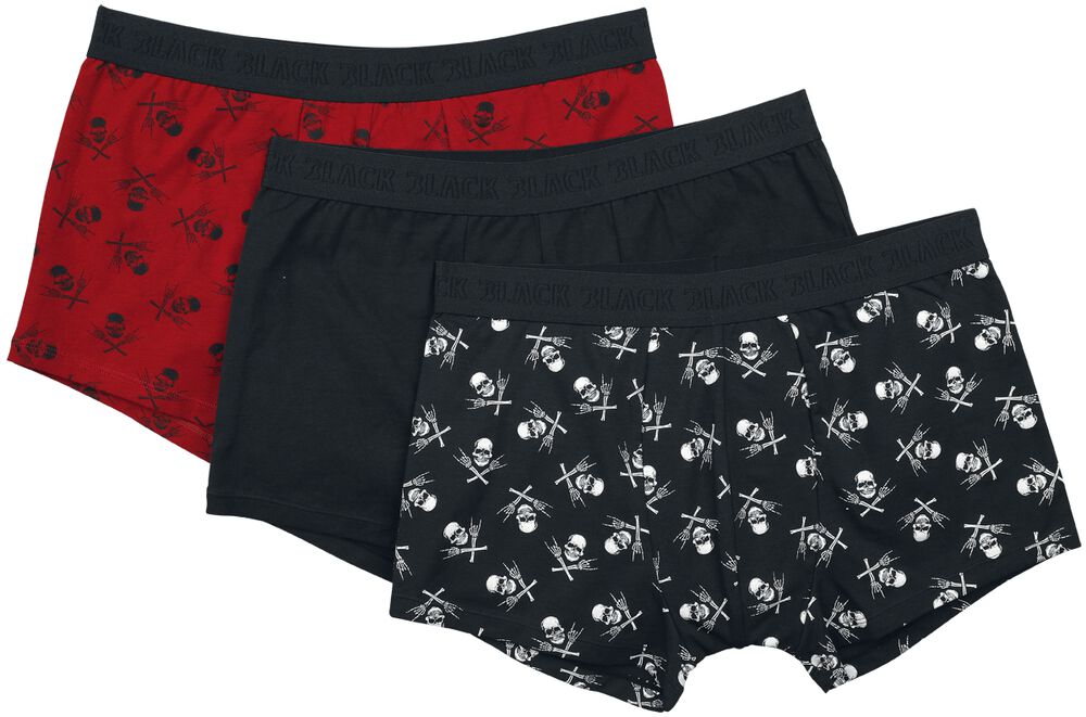 Pack of three boxers with skulls