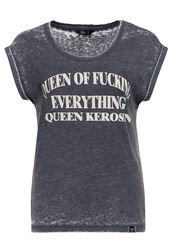 Queen Kerosin Dames Enzym Wash T-shirt | Ronde hals Queen Kerosin Dames Enzym Wash T-shirt | Ronde hals