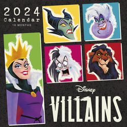 2024 wall calendar, Disney Villains, Wall Calendar