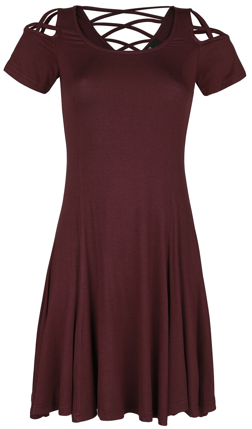 Dark-Red Dress with Decorative Lacing | Black Premium by EMP Mini Dress |  EMP