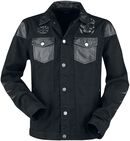 Denim Jacket with Faux Leather Details, Rock Rebel by EMP, Jeans Jacket