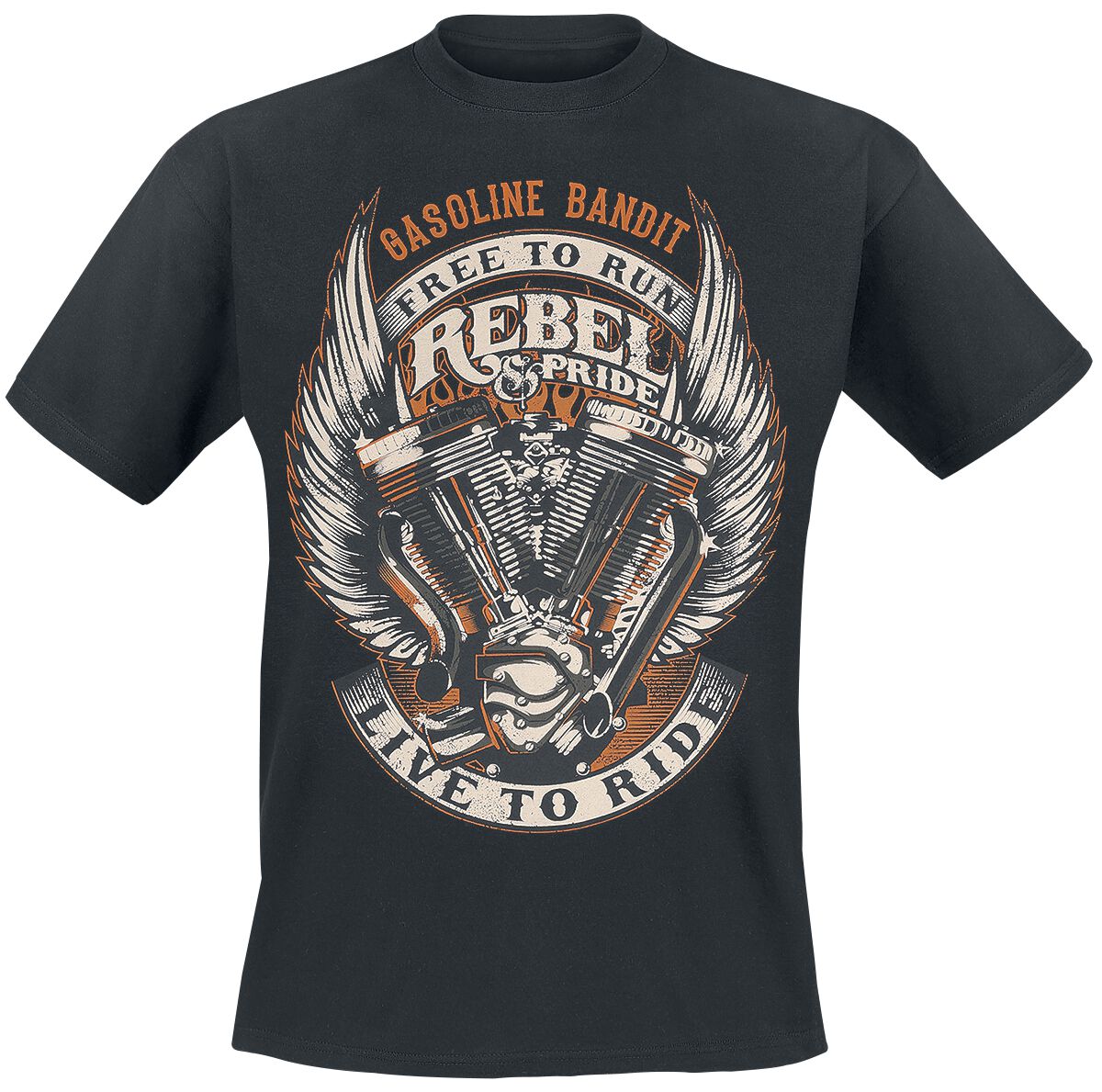 Gasoline Bandit Maglietta Biker Originale - Design Rebel Pride - 100% Cotone - Heavyweight - 3