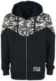 Hooded zip with camo print, Black Premium by EMP, Hooded zip