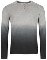 Grey dip-dye long-sleeved top, Black Premium by EMP, Long-sleeve Shirt