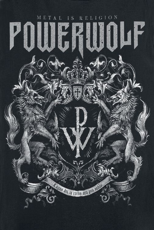 Powerwolf Crest - Metal Is Religion Unisex T-Shirt Nero S 100% Cotone Regular