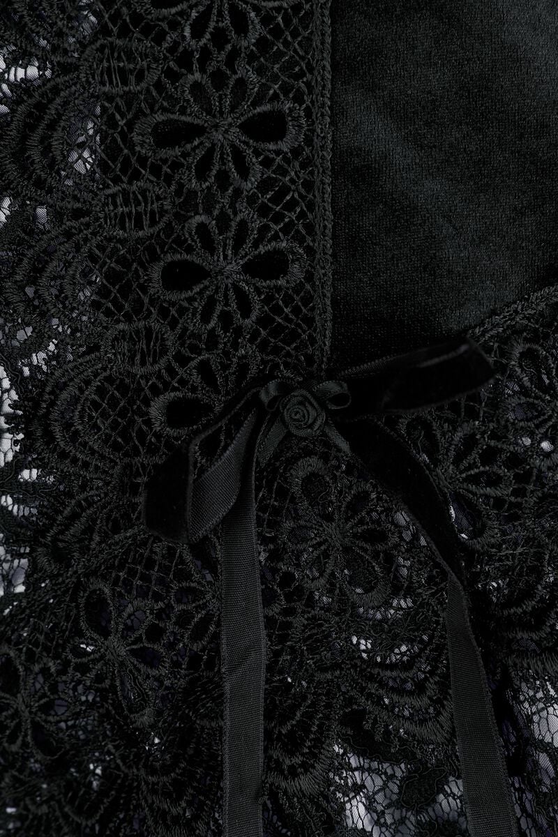 SÃ©ance Contrast Goth Mini Dress (Black)