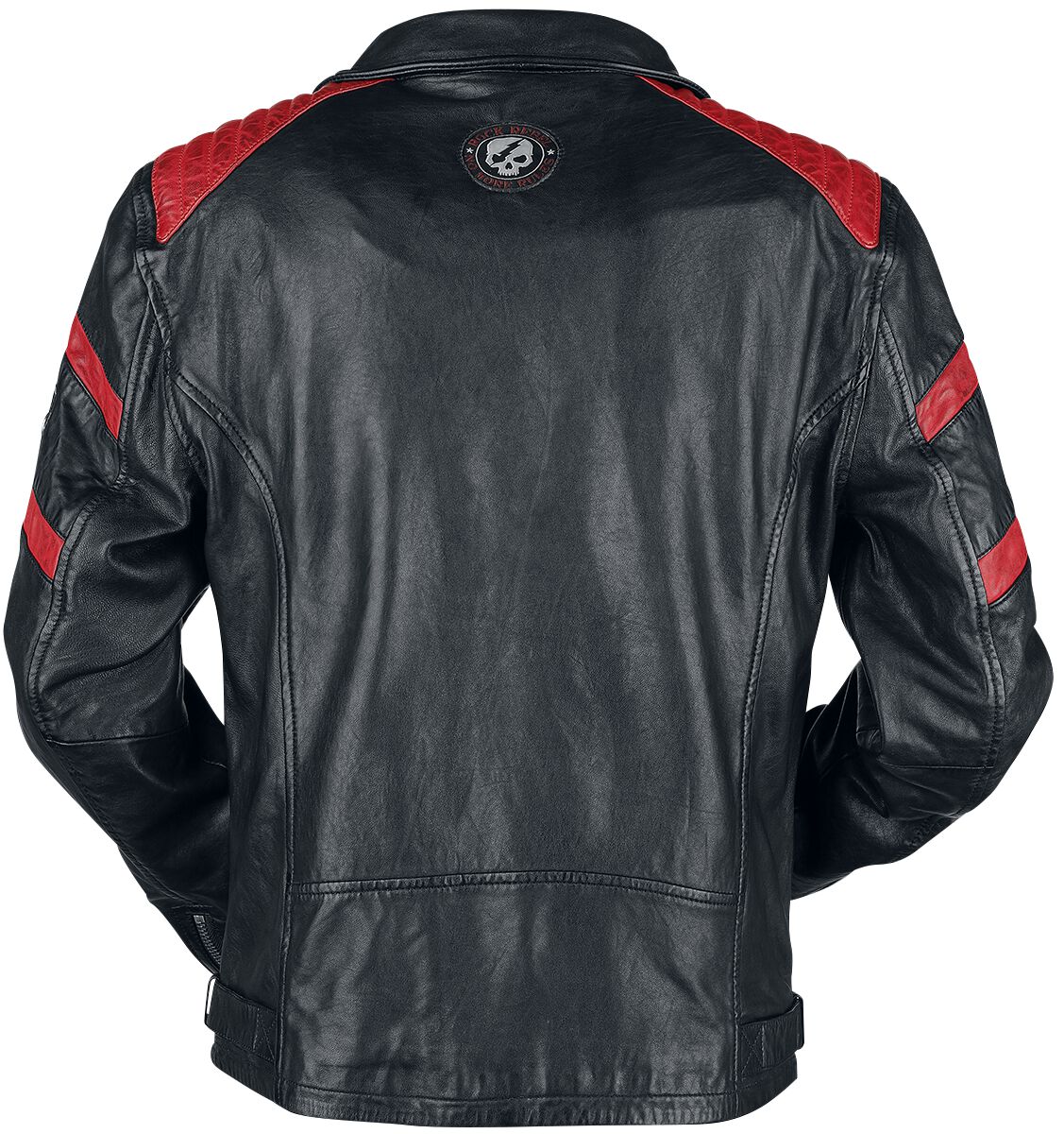 Black/Red Leather Biker Jacket Rock Rebel by EMP Leather Jacket