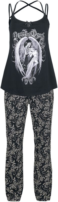 Gothicana X Anne Stokes - Black Pyjamas with Print