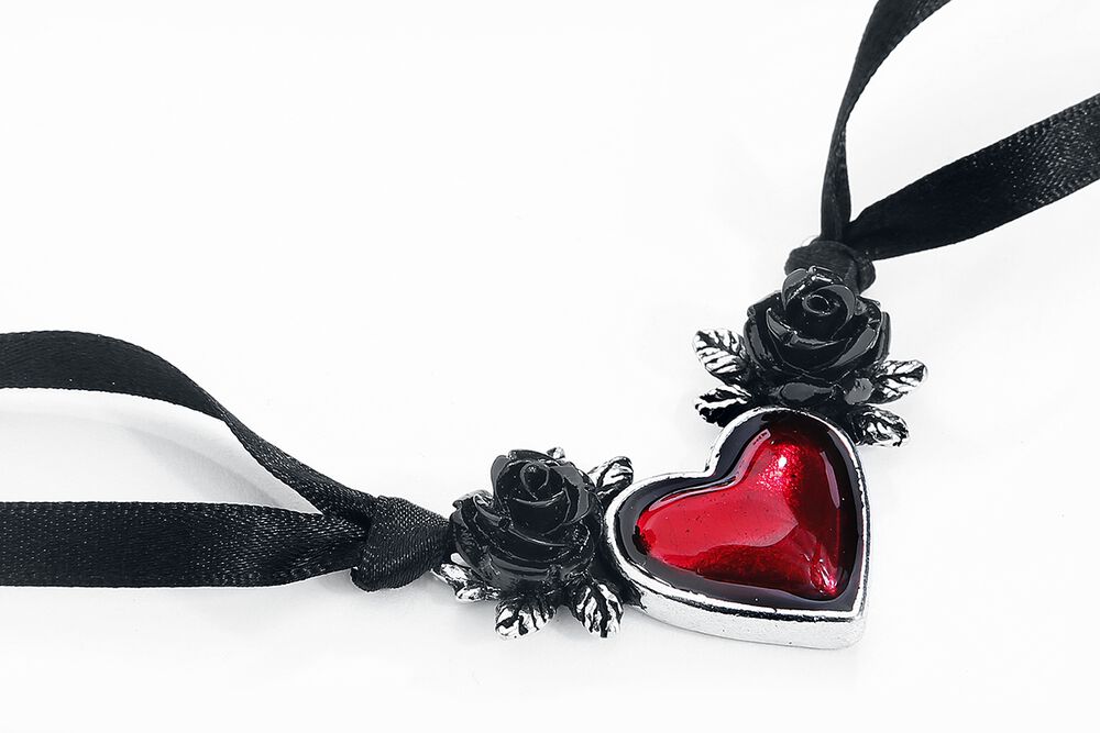 Alchemy Gothic Made In England Red Resin Heart Chocker Necklace Alchemy Gothic Made In England Red Resin Heart Chocker Necklace