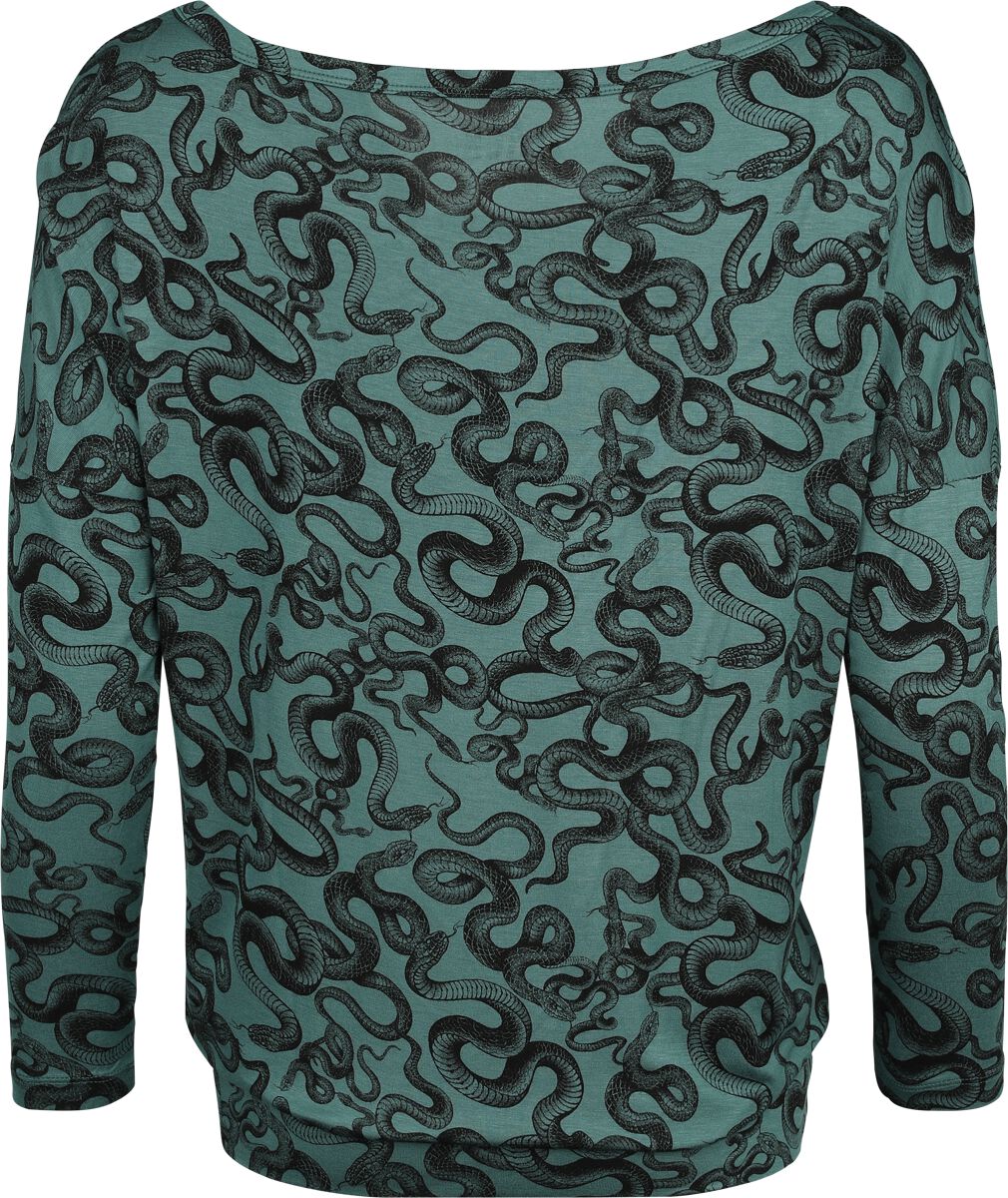 Longsleeved top with snake print Black Premium by EMP Longsleeve