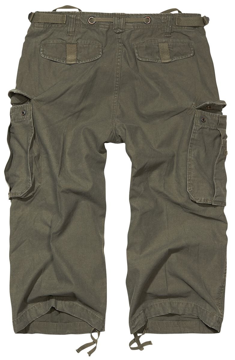 Brandit Men's Industry Vintage 3/4 Cargo Shorts - Anthracite, 100% Cotton, Multiple Pockets