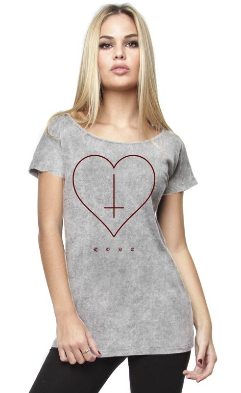 Gothicana by EMP Donna T-Shirt Nera Taglio Comodo con Stampa sulla Schiena S
