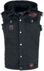 Jeans jacket with cool patches from Five Finger Death Punsh