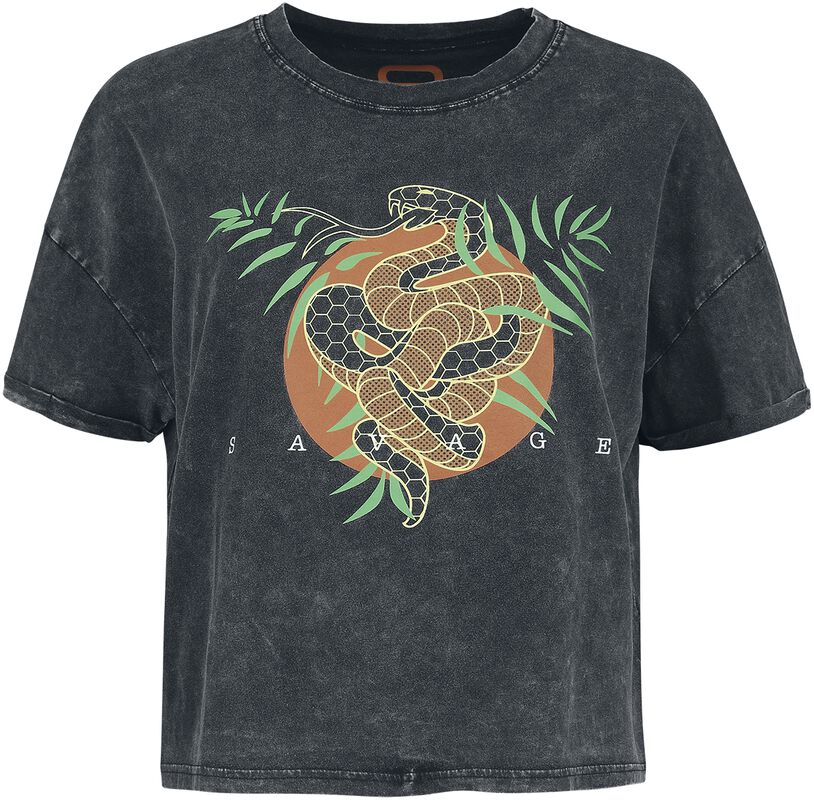 T-shirt with old-school snake print