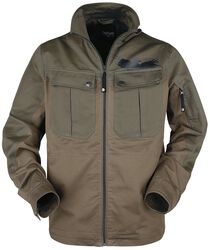 Brown jacket with large front pockets
