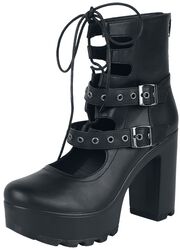 Open ankle boots with buckles and laces, Rock Rebel by EMP, Boots