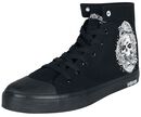 Black Sneakers with Side Print and Embroidery on Reverse, Gothicana by EMP, Sneakers High