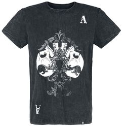 Vintage-Look T-Shirt with Ace of Spades
