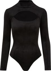 Ladies’ velvet cut-out turtleneck bodysuit, Urban Classics, Body