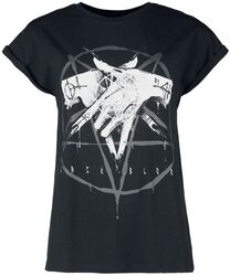 T-Shirt With Pentagram Print, Gothicana by EMP, T-Shirt