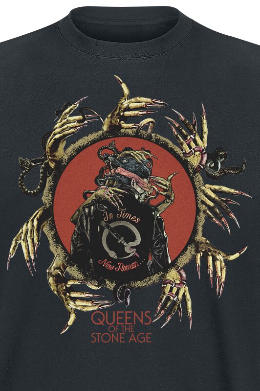 In Times New Roman Circle Hands Queens Of The Stone Age T