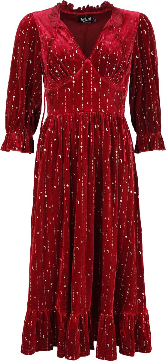 open lace back dress HELL BUNNY- RED CHERRY PRINT DRESS – HepKat Clothing main image 0