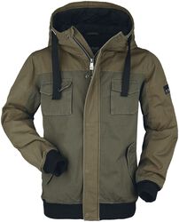 Olive Winter Jacket with Pockets, Black Premium by EMP, Winter Jacket