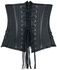 Striped Under-Bust Corset with Faux Leather Panels