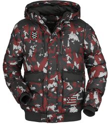 Camouflage puffer jacket, Rock Rebel by EMP, Winter Jacket