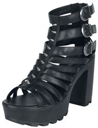 Black High Heels with Straps and Studs