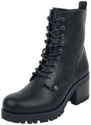 Black Boots with Shoelaces, Black Premium by EMP, Boot