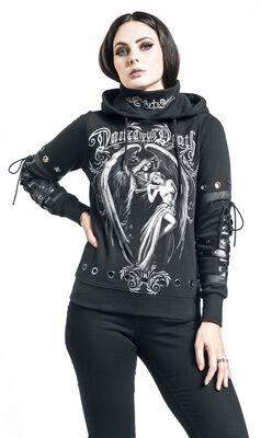 Gothicana X Anne Stokes - Black Hoodie with Print and Details