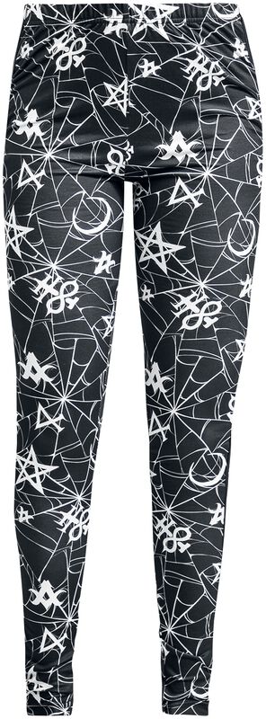 Leggings With Spiderweb And Occult Ornaments