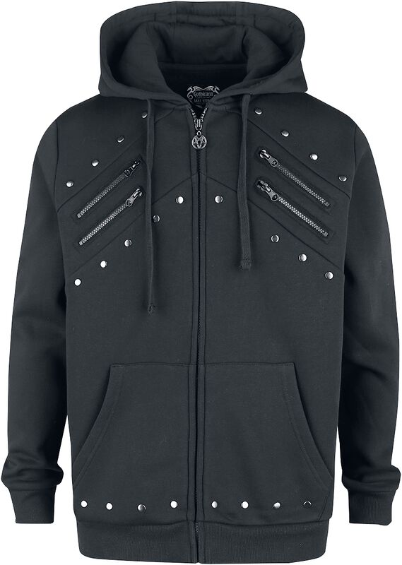 Gothicana X Anne Stokes - Black Hooded Jacket with Print and Details