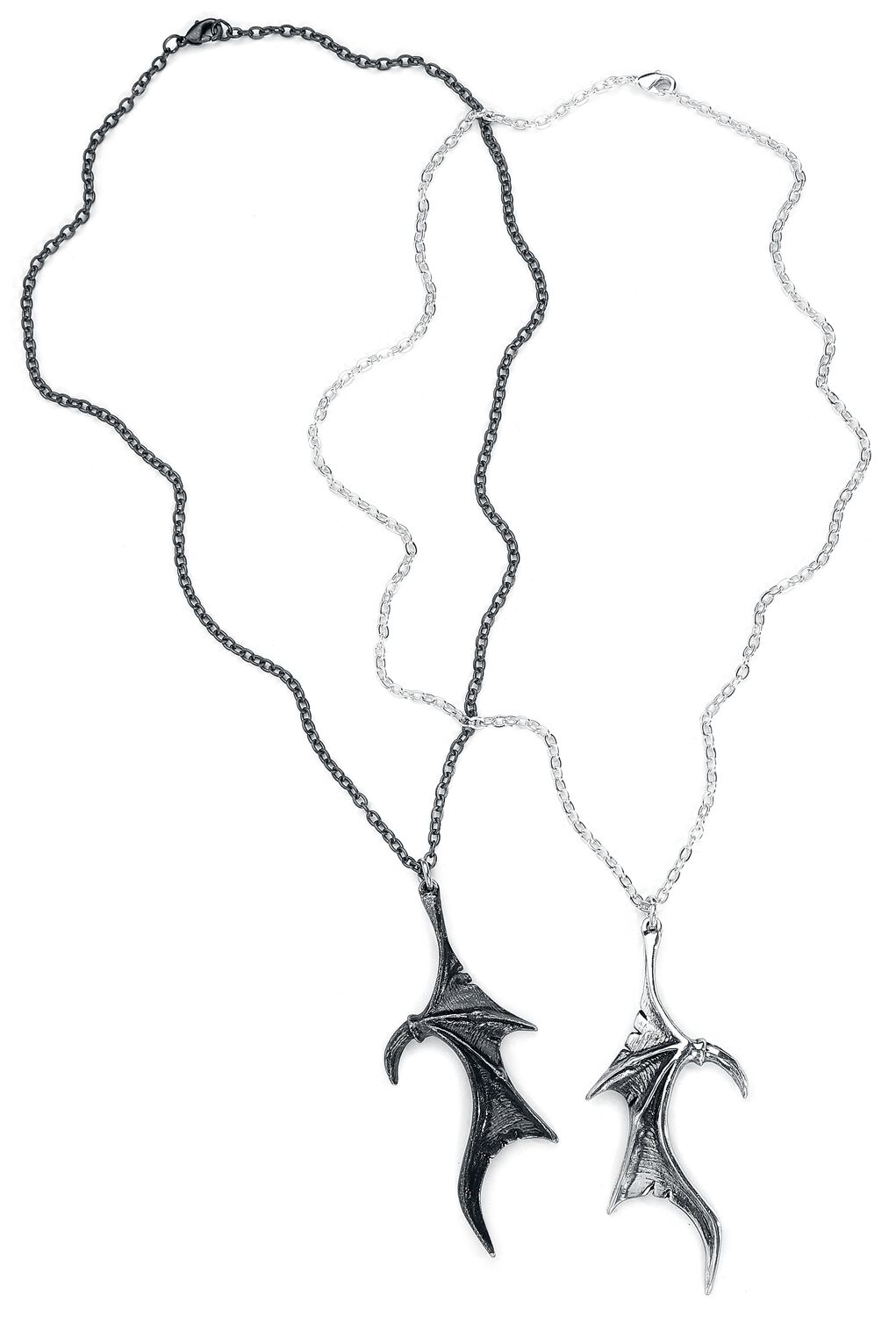 Alchemy Gothic Demon Wings Sweetheart Halsketting zwart-zilverkleurig tinlegering Cadeaus, Gothic