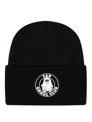 "Sad Ghoul Club" Beanie black by Halloween (Fun), view 1