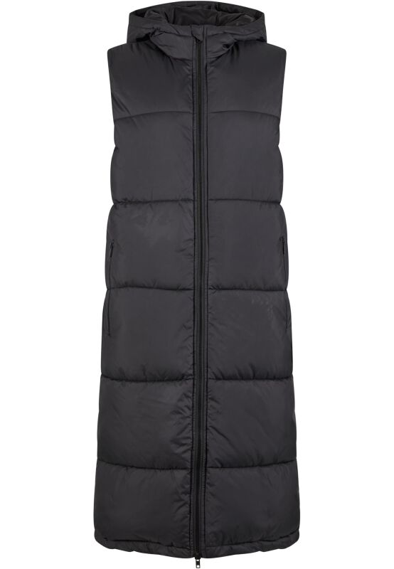 Ladies Long Hooded Puffer Vest Urban Classics Vest EMP