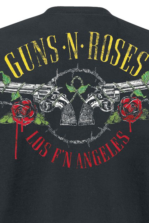 Maglietta Ufficiale Guns N' Roses Con Logo Reaper And Roses, T-Shirt Uomo In 100% Cotone, Colore Nero, Manica Corta, Girocollo - 3