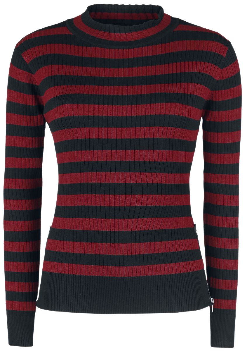 Menace Red And Black Stripe Sweater Jawbreaker Knit jumper EMP