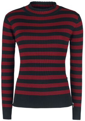 Menace Red And Black Stripe Sweater Jawbreaker Knit jumper EMP